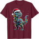 Dinosaur T-rex Tree Christmas Xmas Pet Dino Trex T-Shirt - T-Shirt | Maroon