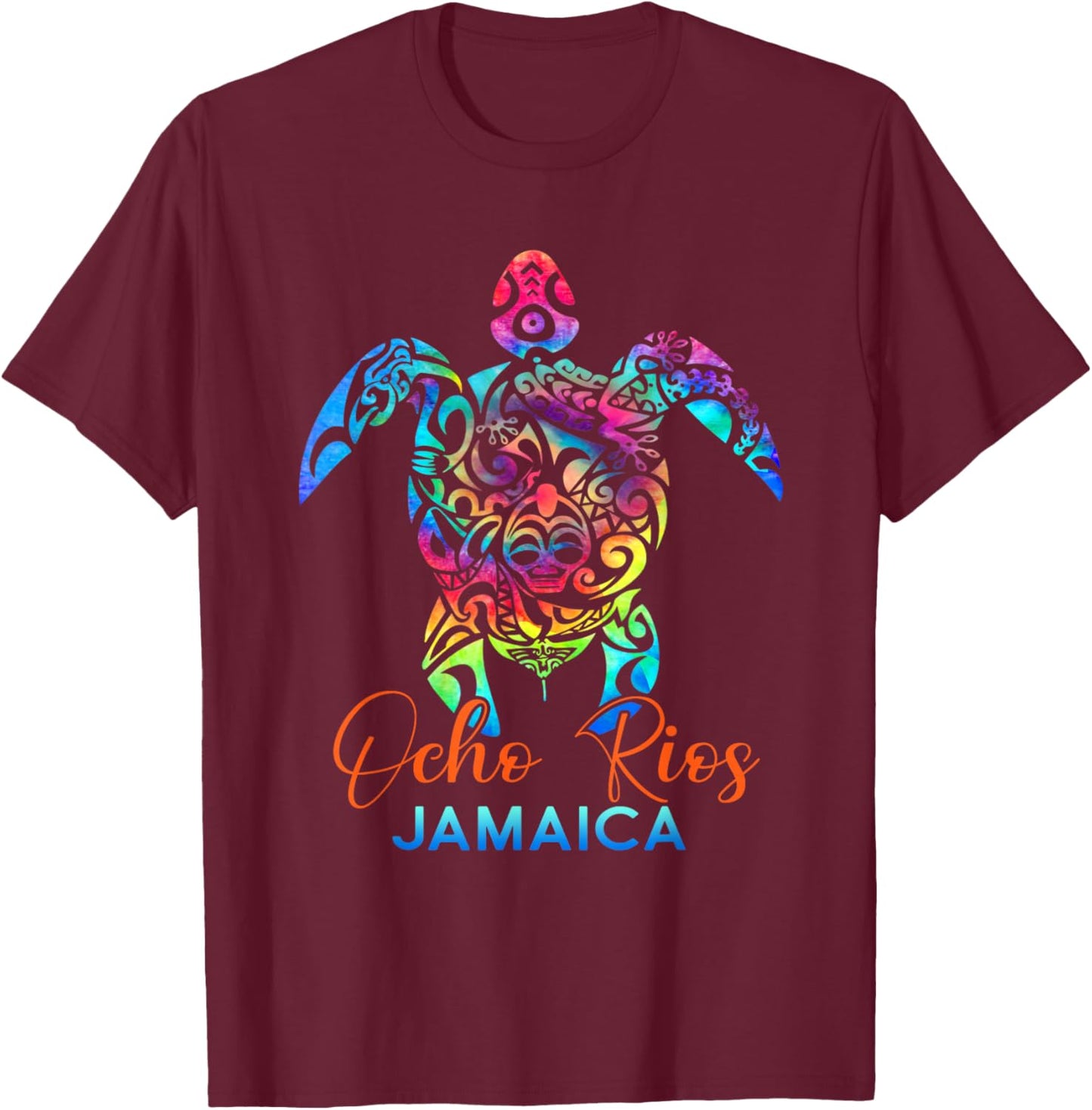 Ocho Rios Jamaica Sea Turtle Family Vacation Summer Beach T-Shirt - T-Shirt | Maroon