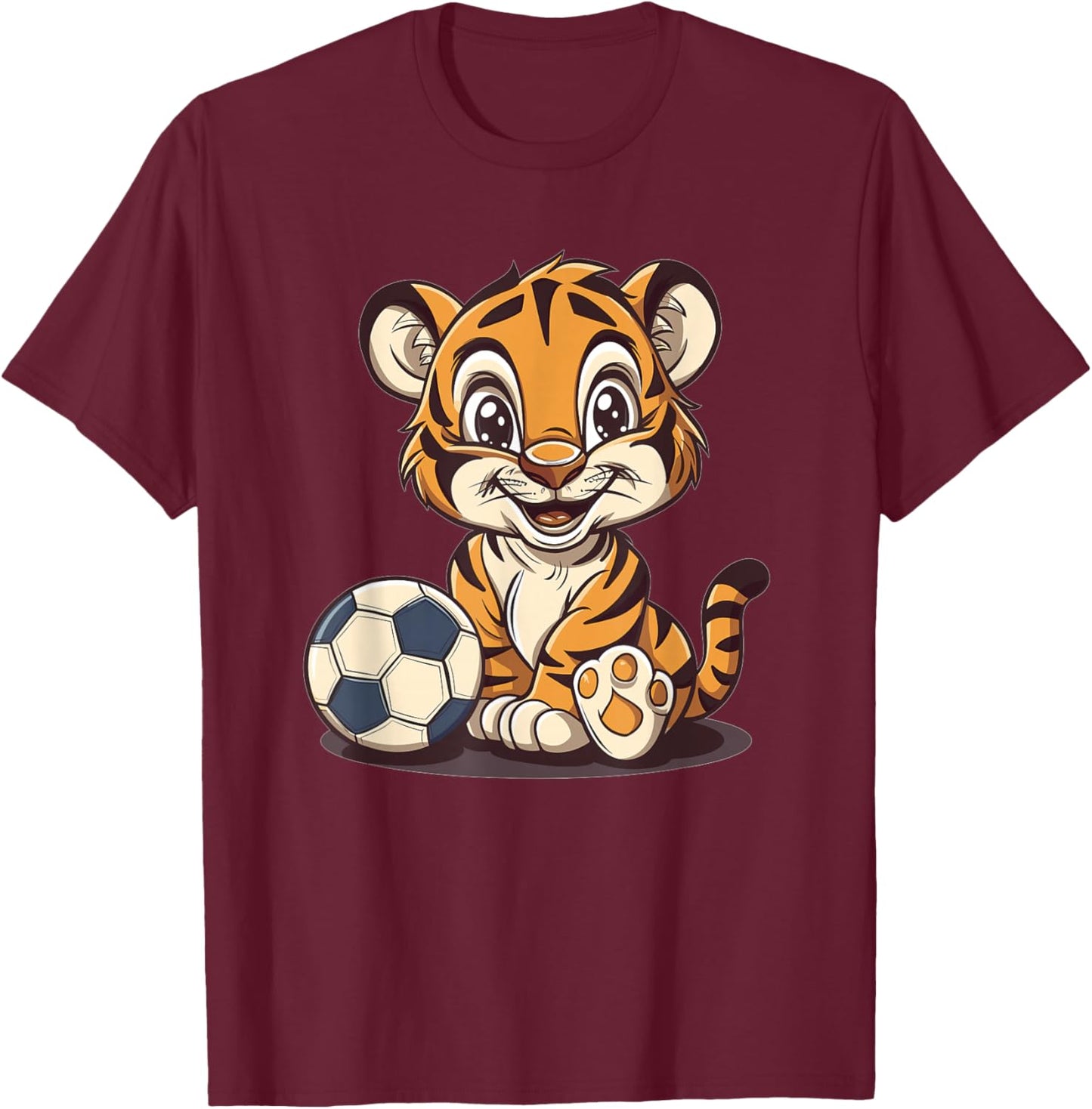 Cute Soccer Tiger T-Shirt - T-Shirt | Maroon
