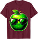 Green Apple with Sunglasses T-Shirt - T-Shirt | Maroon