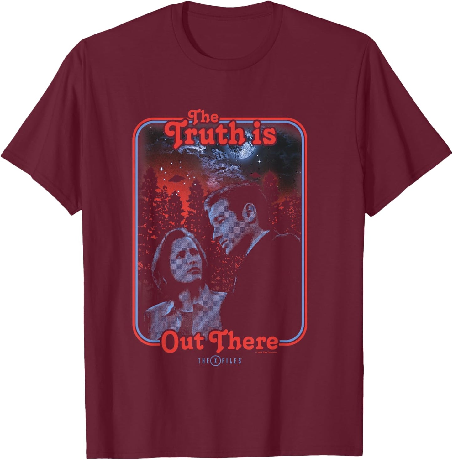 X-Files The Truth Is Out There Iconic Retro Comic Cover Logo T-Shirt - T-Shirt | Maroon