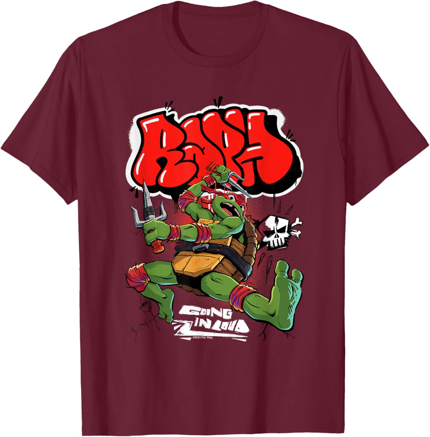 Teenage Mutant Ninja Turtles: Mutant Mayhem Raph Ninja T-Shirt - T-Shirt | Maroon