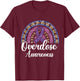 Overdose Awareness Purple Ribbon Drug Addiction T-Shirt - T-Shirt | Maroon