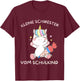 Einhorn Mädchen Einschulung Oberteil Schwester vom Schulkind T-Shirt - T-Shirt | Maroon