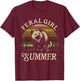 Feral Girl Summer Sarcastic Angry Opossum Vintage T-Shirt - T-Shirt | Maroon