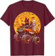 Halloween Skeleton Riding Monster Truck Pumpkin Boys Kids T-Shirt - T-Shirt | Maroon