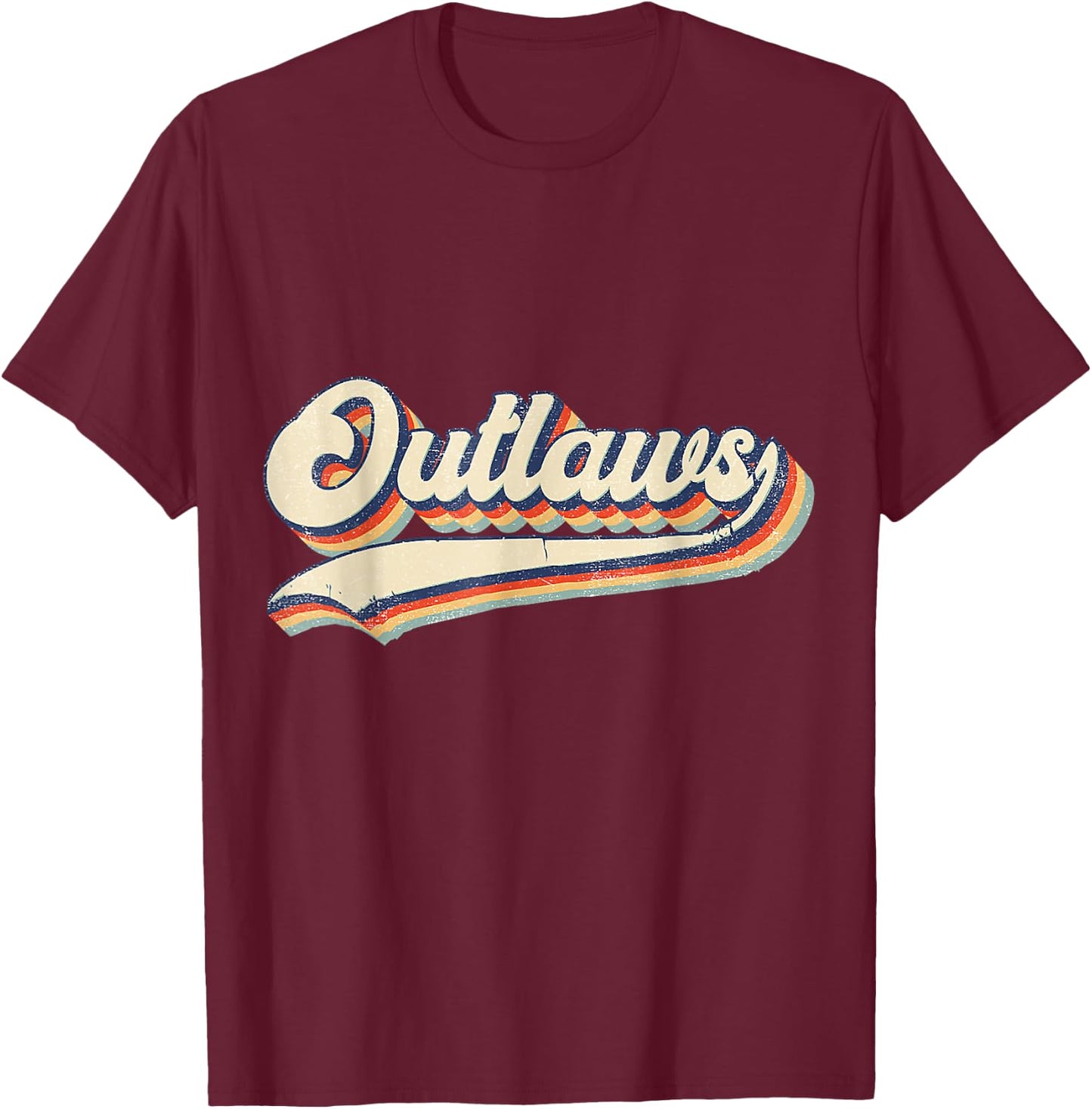 Outlaws Sports Name Vintage Retro Women Boys Girls T-Shirt - T-Shirt | Maroon