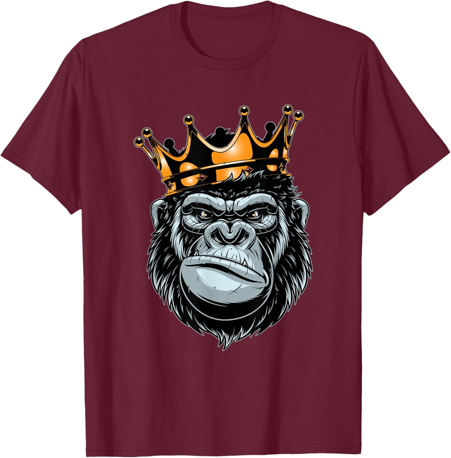 Gorilla King , Alpha , Funny Ape, Wildlife T-Shirt - T-Shirt | Maroon