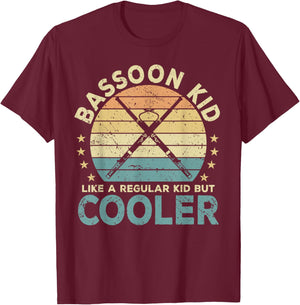 Bassoon Kid Music Funny Musical Instrument , Small, Black T-Shirt - T-Shirt | Maroon