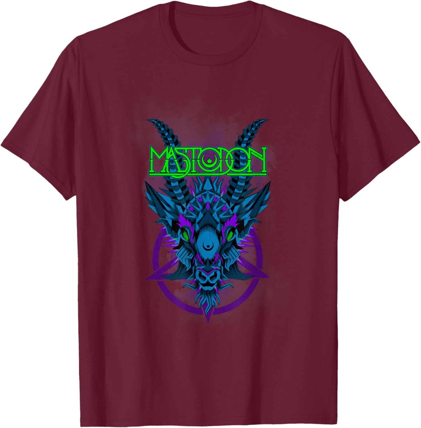 Mastodon Blue Geodemon T-Shirt - T-Shirt | Maroon