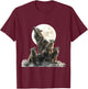 Mommy Wolf Howling at Moon Graphic Wolf Lovers Mother's Day T-Shirt - T-Shirt | Maroon