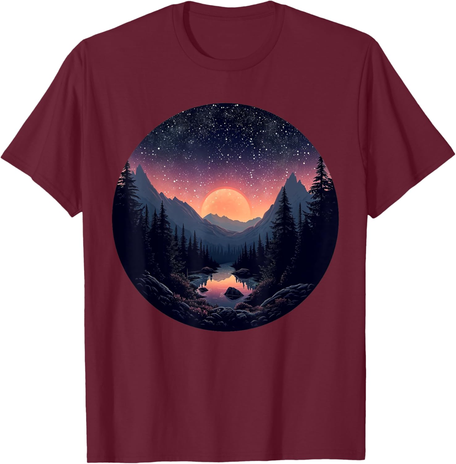 Nature's Canvas Undisturbed Mountain Trails and T-Shirt - T-Shirt | Maroon