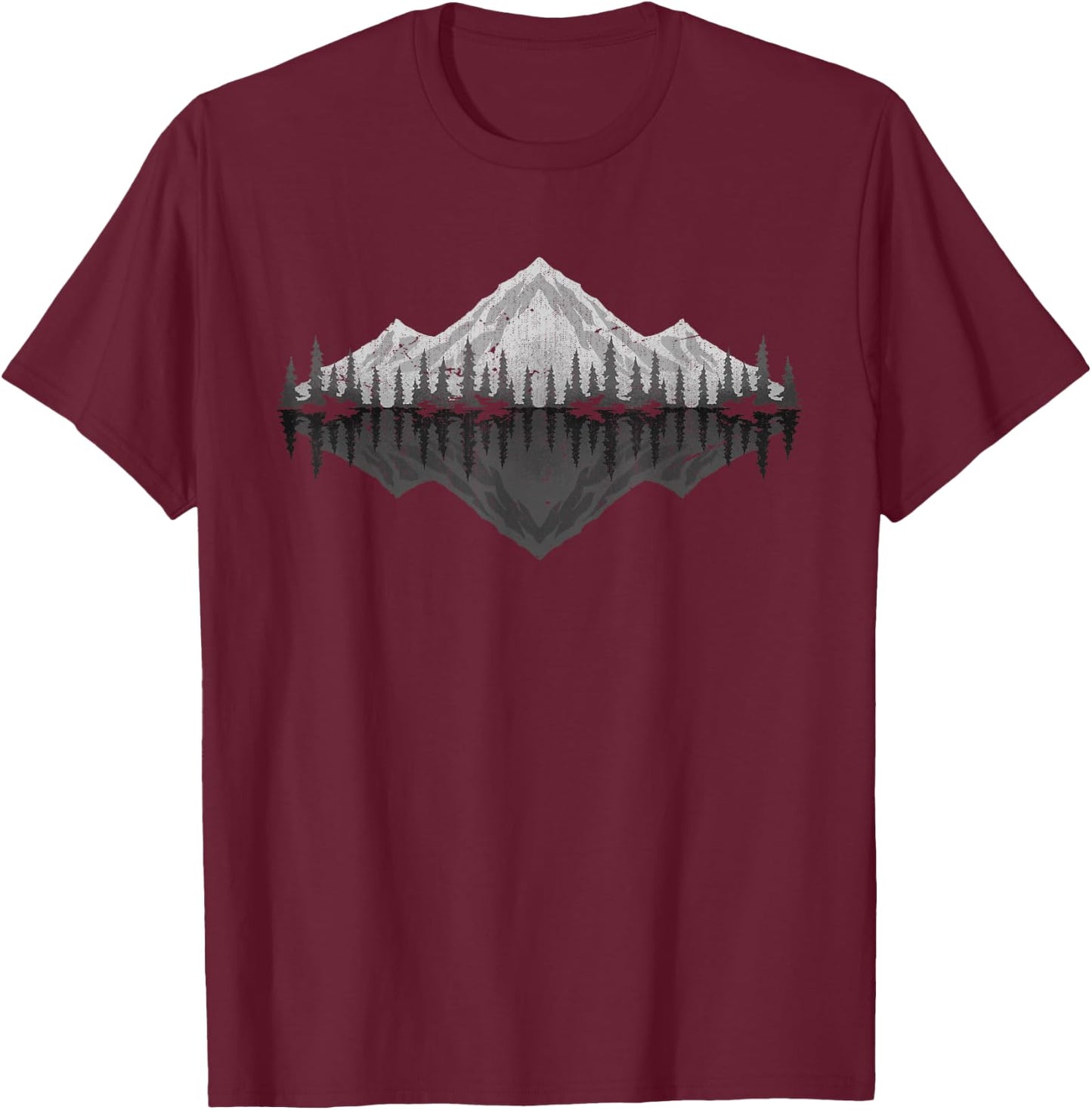 Mountain Hikers Nature Lovers Outdoor Nature Hiking T-Shirt - T-Shirt | Maroon