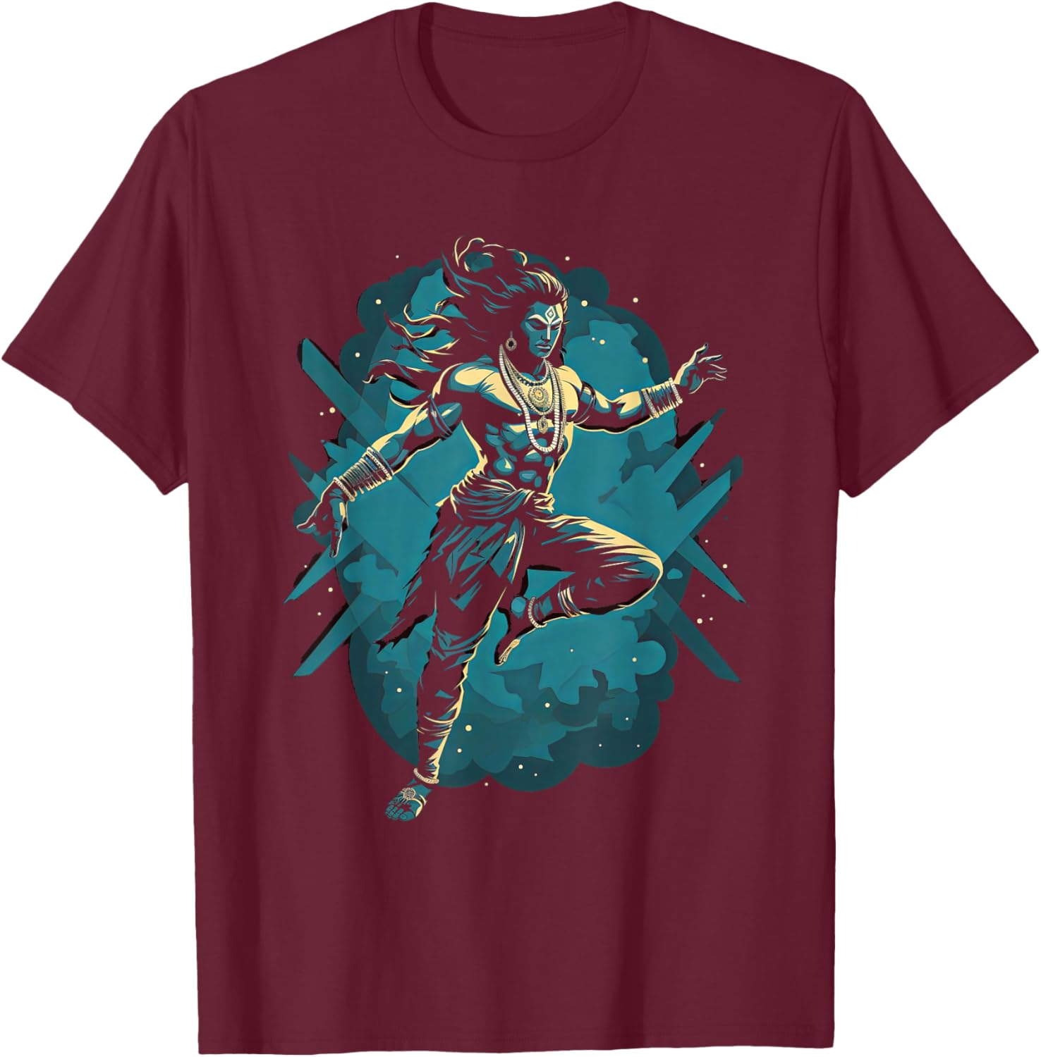 Shiva spiritual hindu god tandava dance yoga meditation T-Shirt - T-Shirt | Maroon