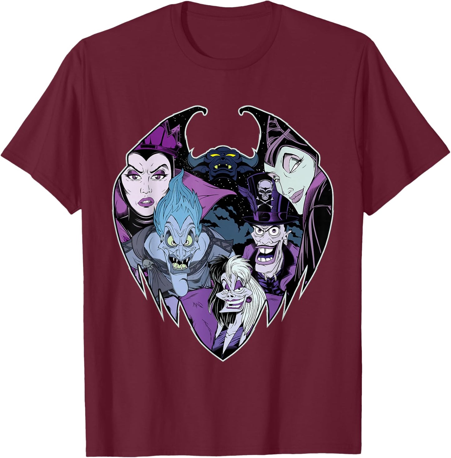 Disney Villains Evil Crew T-Shirt - T-Shirt | Maroon