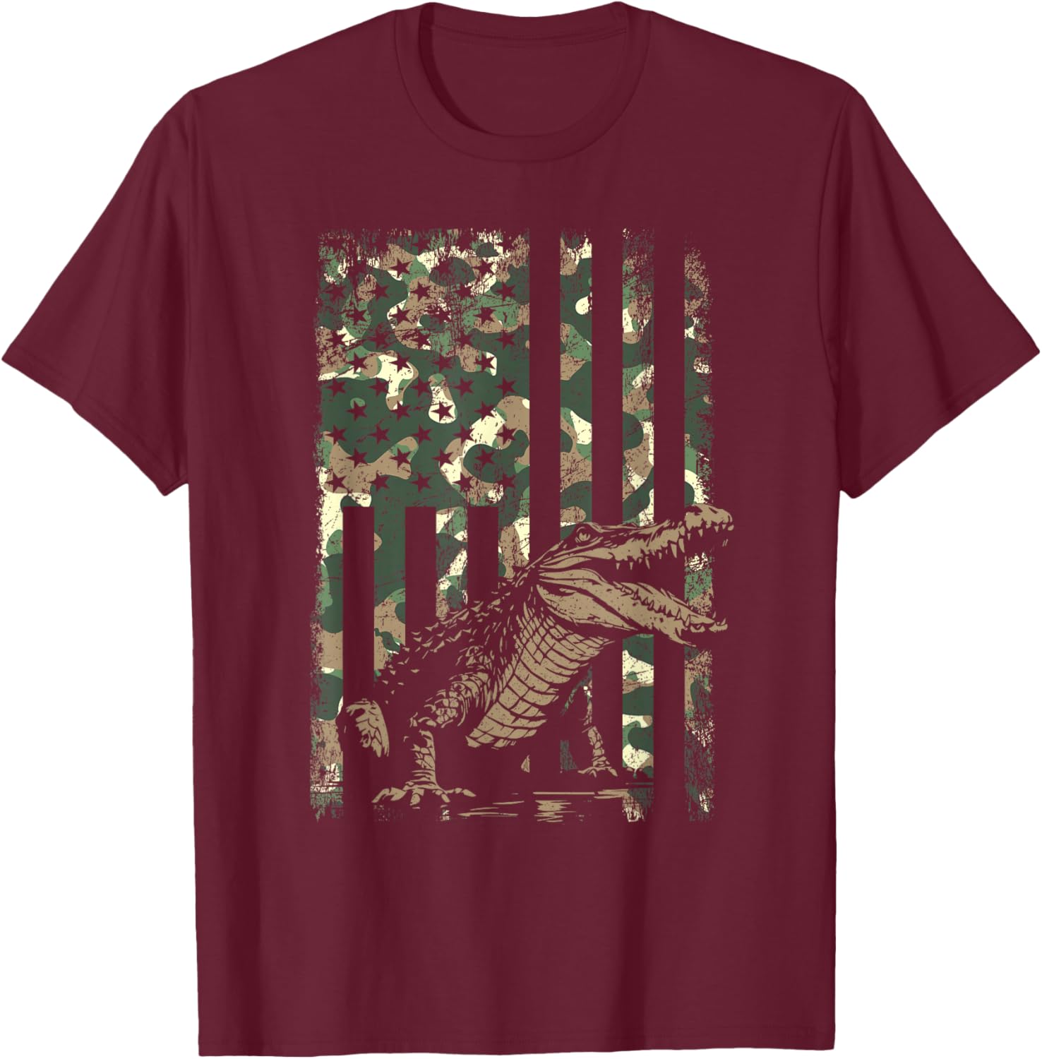 Alligator Themed Graphic Design Reptile Alligator T-Shirt - T-Shirt | Maroon