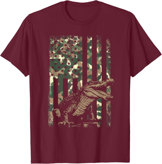 Alligator Themed Graphic Design Reptile Alligator T-Shirt - T-Shirt | Maroon