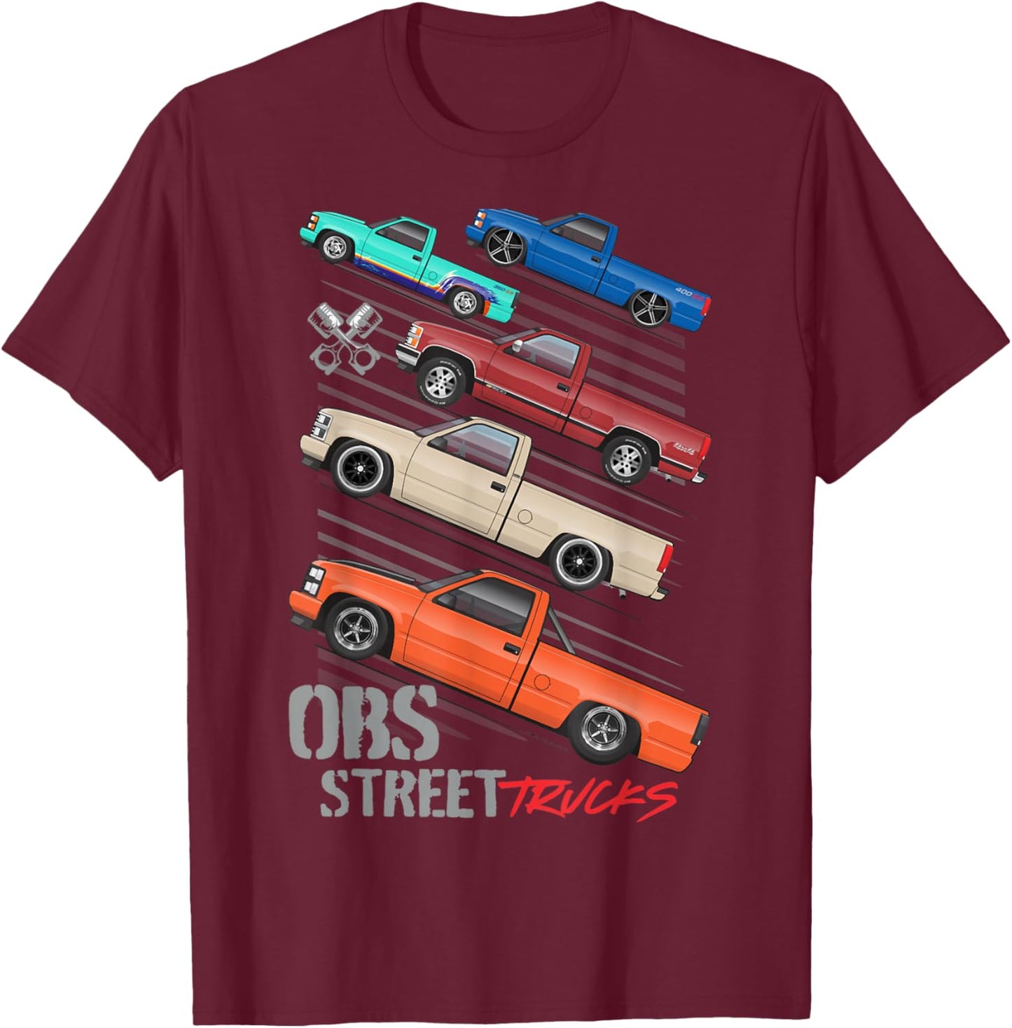 OBS truck 7.3 powerstroke chevys dually T-Shirt - T-Shirt | Maroon