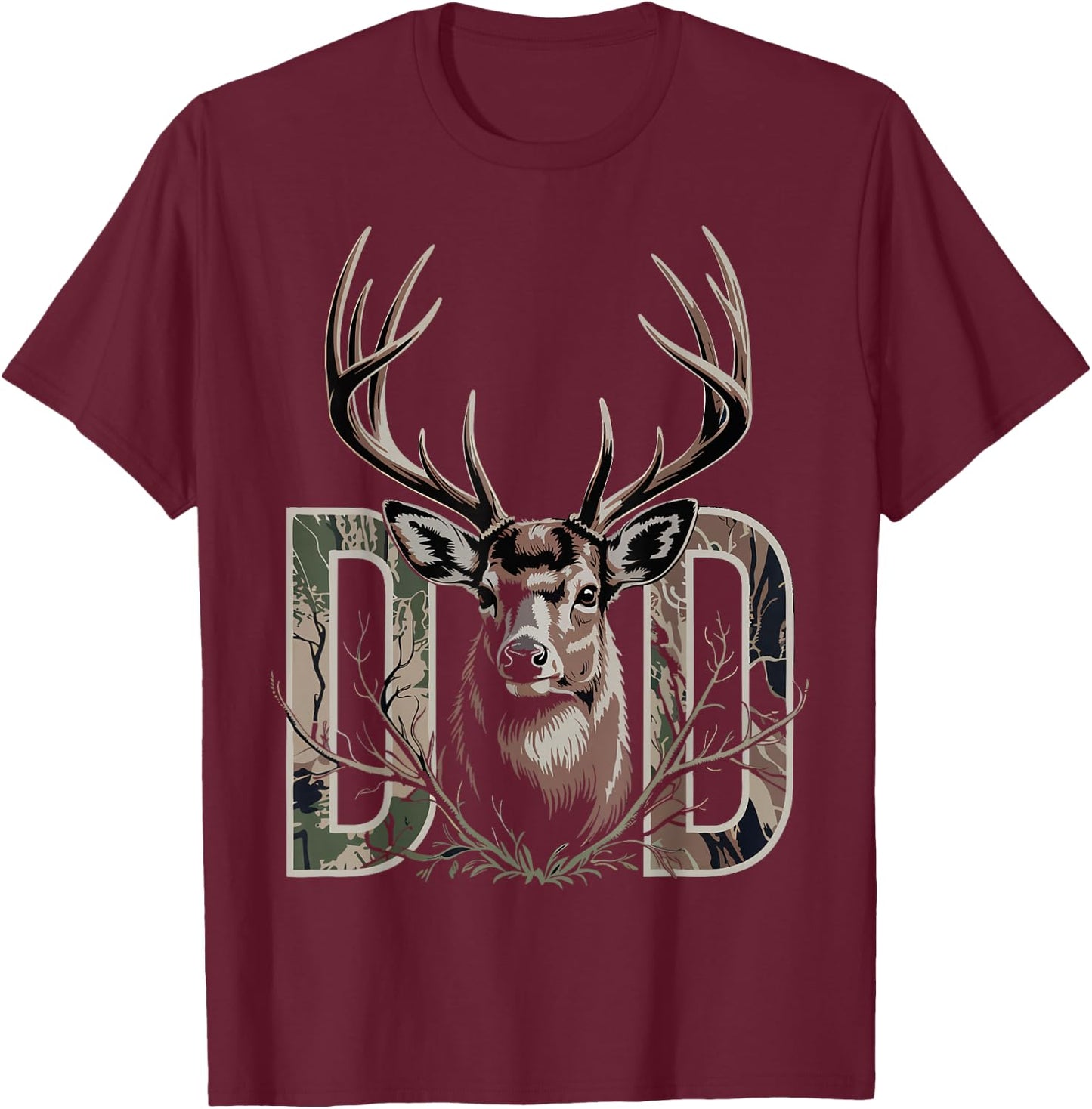 Hunting Dad Father's Day Funny Deer Hunting Lover Dad Daddy T-Shirt - T-Shirt | Maroon