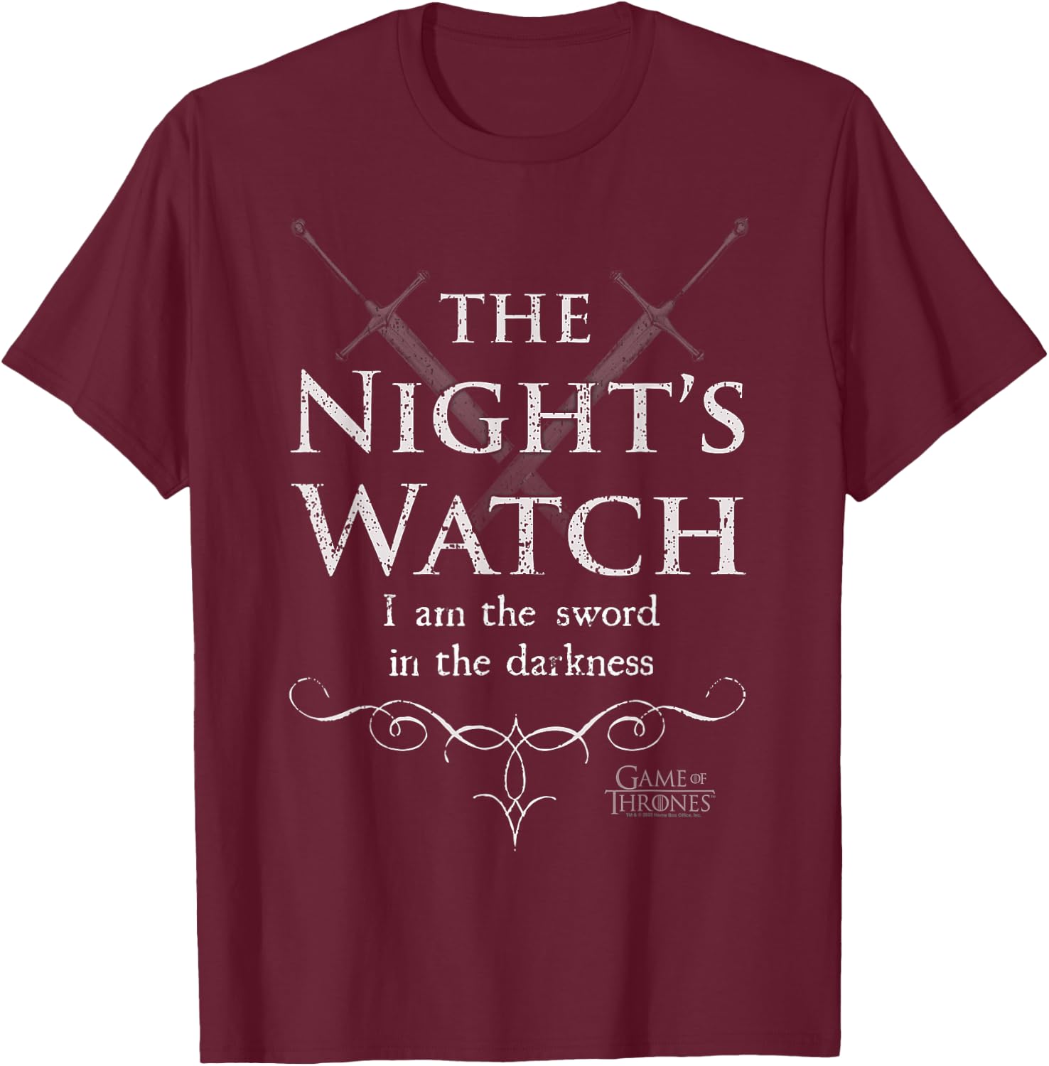 Game Of Thrones The Night's Watch I Am The Sword T-Shirt - T-Shirt | Maroon