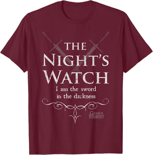 Game Of Thrones The Night's Watch I Am The Sword T-Shirt - T-Shirt | Maroon