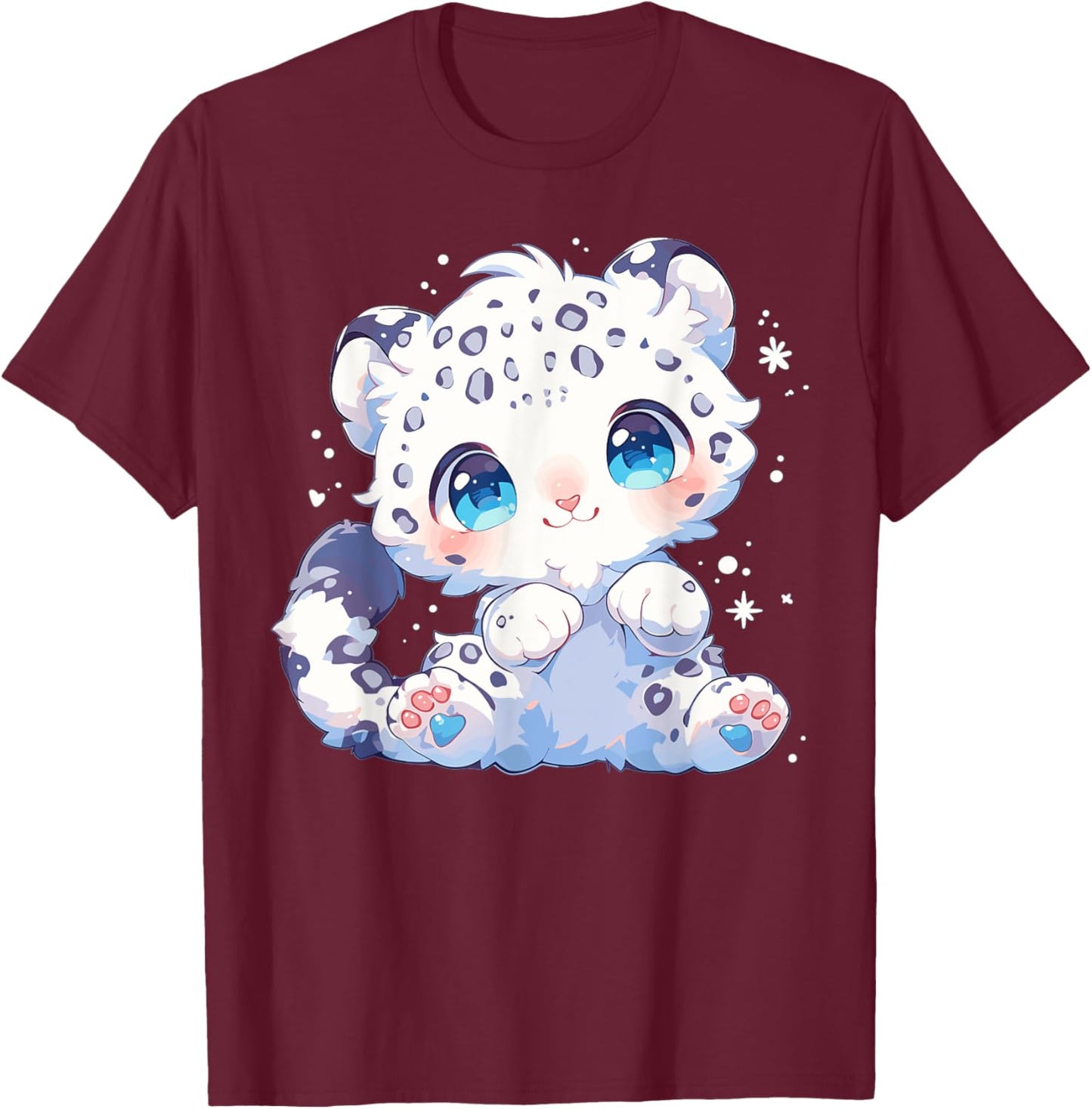 Snow Leopards Lovers Snow Leopard T-Shirt - T-Shirt | Maroon