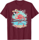 I Love Summer, Flamingo mit Hut, Urlaub, Sommermotiv weiss T-Shirt - T-Shirt | Maroon