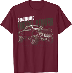 Diesel Power Coal Rolling Turbo Diesel Truck T-Shirt - T-Shirt | Maroon