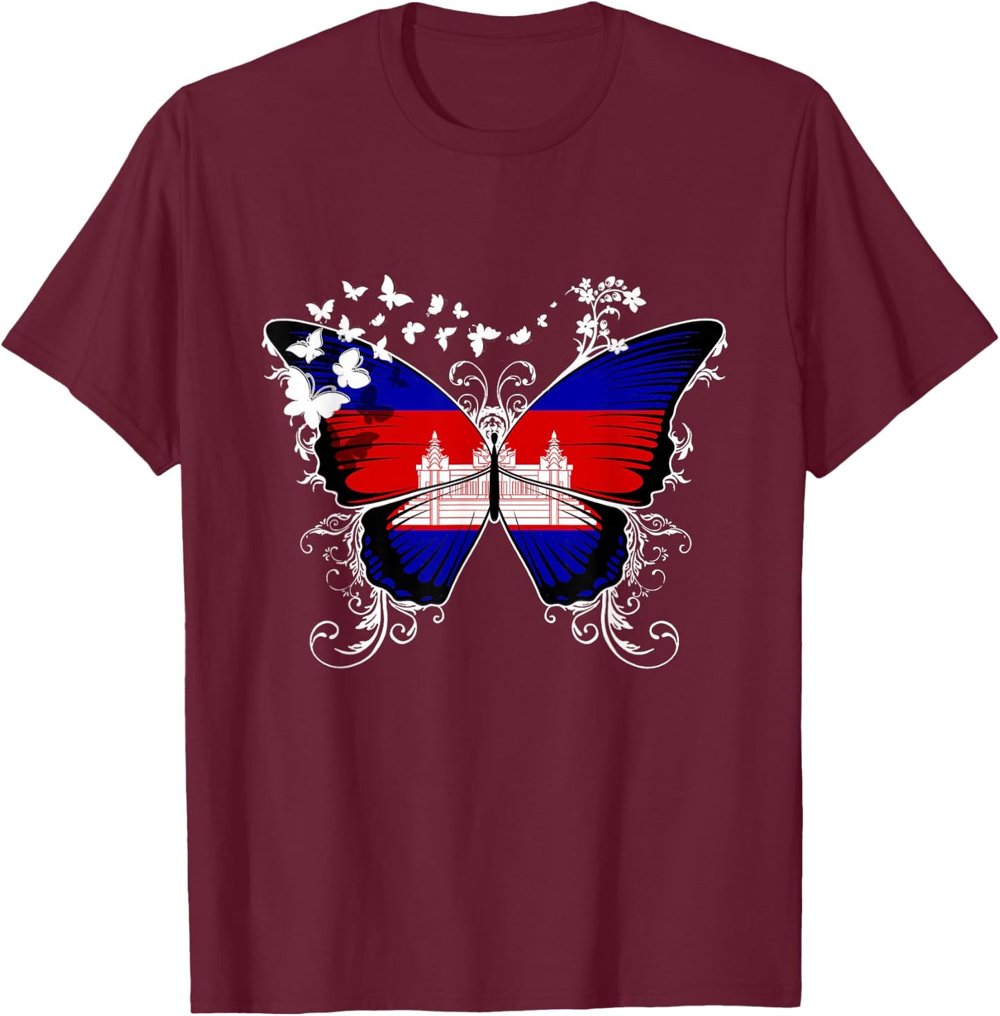 Cambodia Flag Cambodian T-Shirt - T-Shirt | Maroon