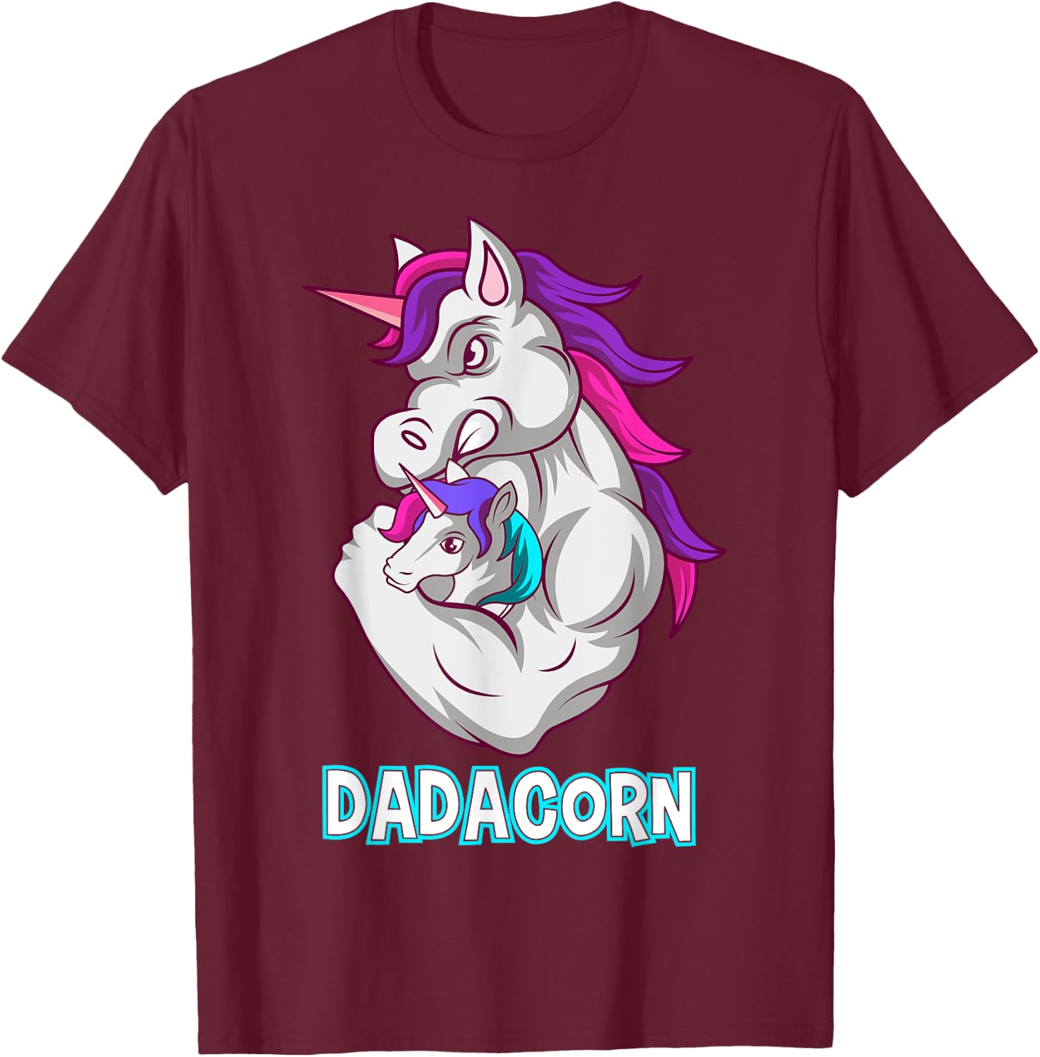 Dadacorn Unicorn Fitness Dad Baby T-Shirt - T-Shirt | Maroon