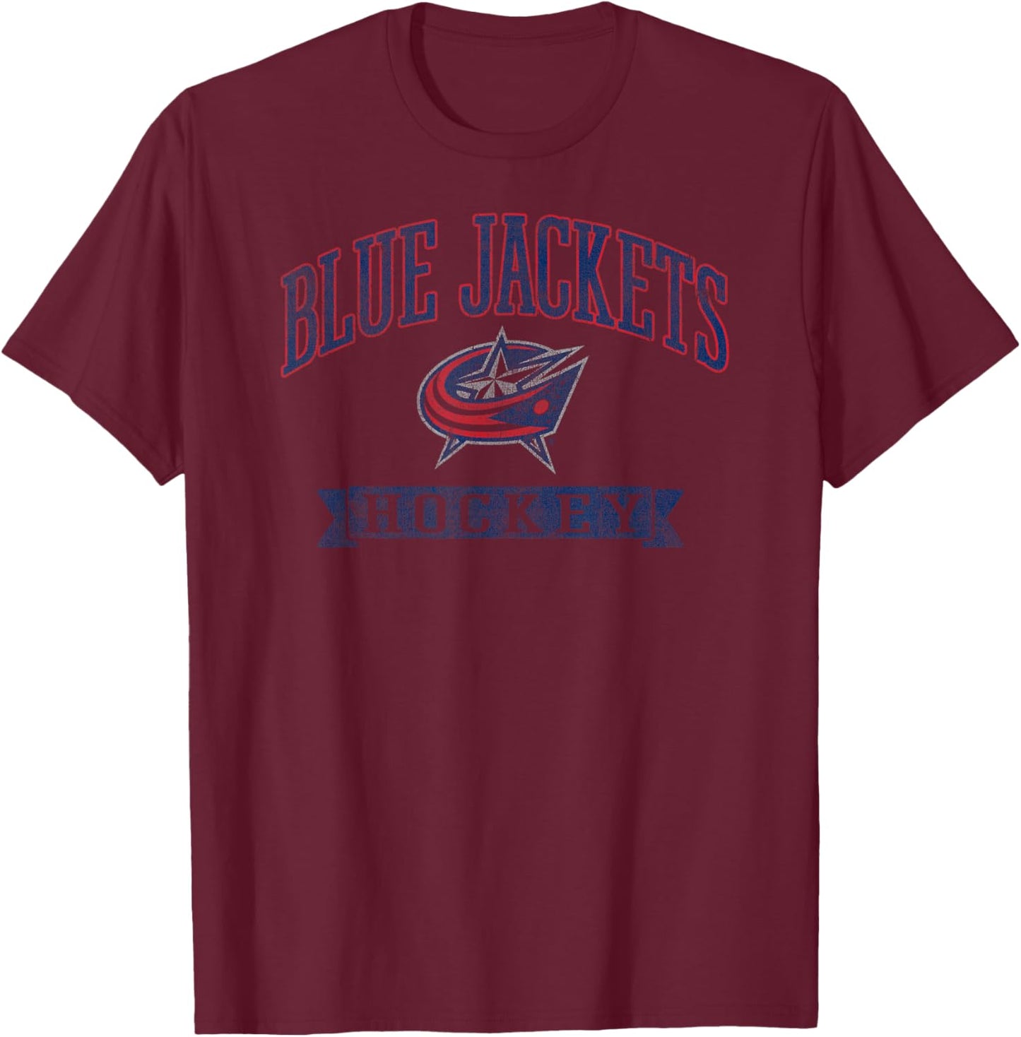 Columbus Blue Jackets Vintage Hockey White Licensed T-Shirt - T-Shirt | Maroon