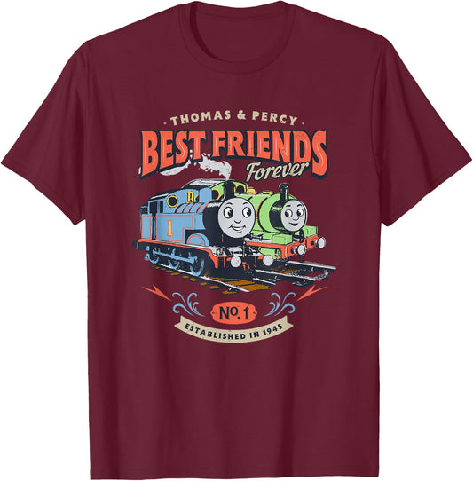 Thomas & Friends - Thomas & Percy Best Friends Forever T-Shirt - T-Shirt | Maroon