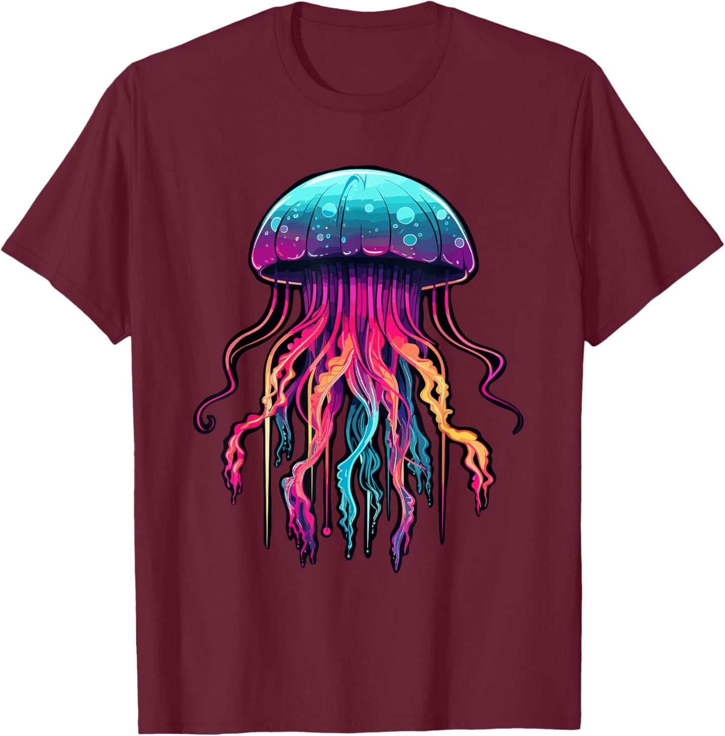 Jellyfish Costume Psychedelic Jelly Fish Sea Ocean T-Shirt - T-Shirt | Maroon