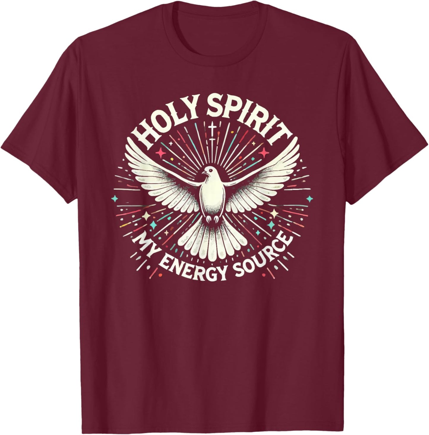 Holy Spirit I Love Jesus Christ Catholic Christian Faith T-Shirt - T-Shirt | Maroon