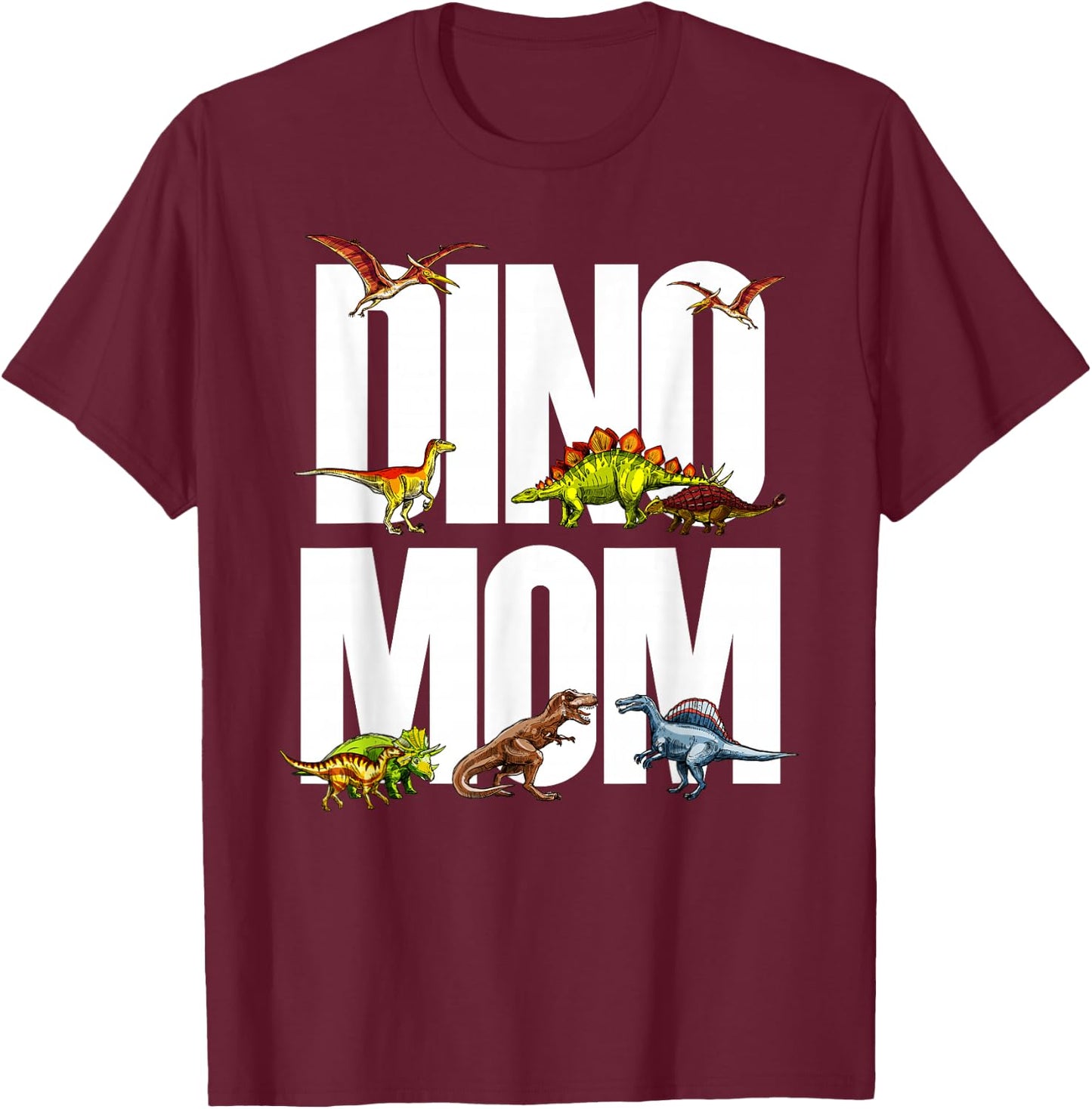 Dinosaur Mom Dinosaur Parent Mother's Day Gift Dino Moms T-Shirt - T-Shirt | Maroon