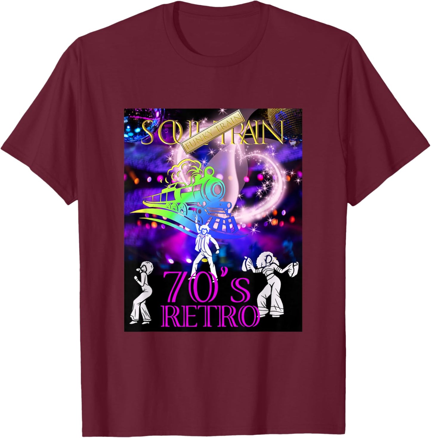 Soul Train_Funky_016 T-Shirt - T-Shirt | Maroon