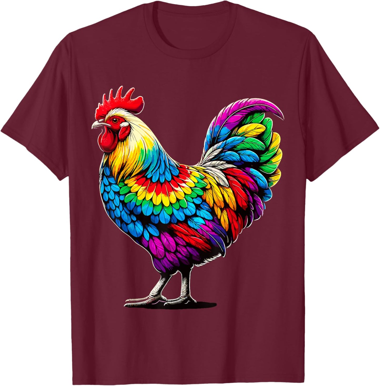 Tie-Dye Chicken T-Shirt - T-Shirt | Maroon