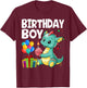 Birthday Boy Dragon Theme Cupcake Candle Fire T-Shirt - T-Shirt | Maroon