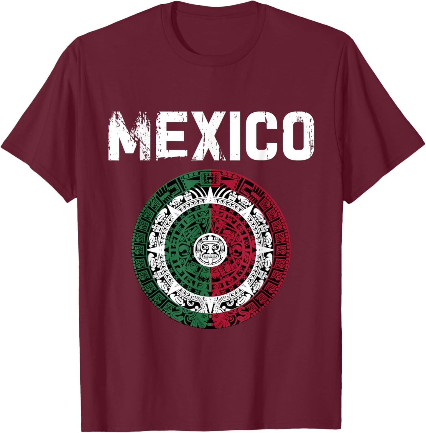 Mexico Flag Mexican Hispanic Siesta Pride Vintage T-Shirt - T-Shirt | Maroon