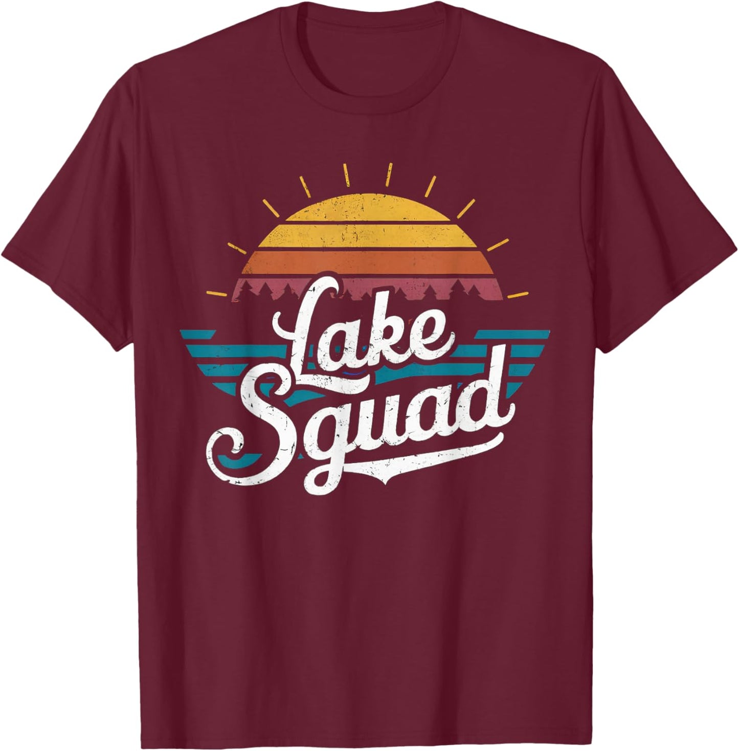 Lake Squad Family Matching Vacation Camping Life Summer Men Women Kids T-Shirt - T-Shirt | Maroon