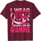 I Wear Pink For My Grammie Breast Cancer Awareness Butterfly T-Shirt - T-Shirt | Maroon