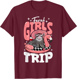 Feral Girls Trip Possum For Opossum Women T-Shirt - T-Shirt | Maroon