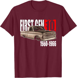 C10 Truck First Generation Custom 10 Classic C10 Truck T-Shirt - T-Shirt | Maroon