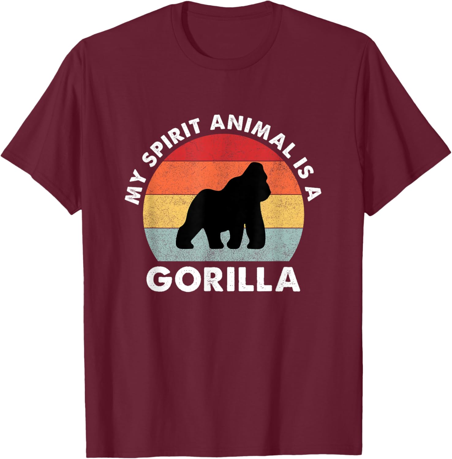 Vintage My Spirit Animal is a Gorilla T-Shirt - T-Shirt | Maroon