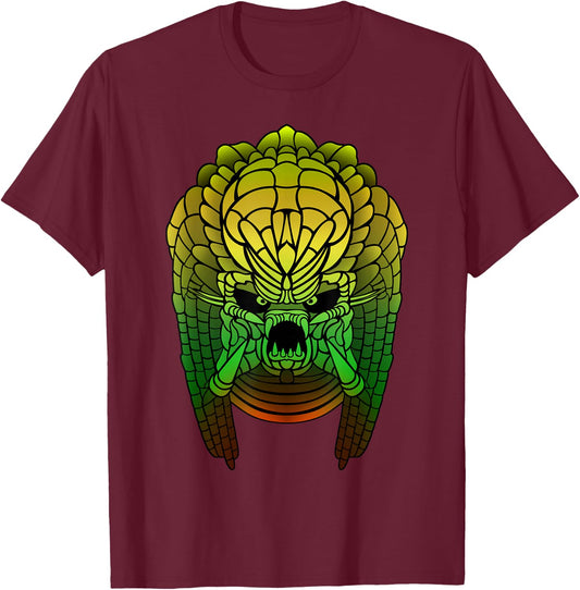 Yautja. Sci-fi monster design. T-Shirt - T-Shirt | Maroon