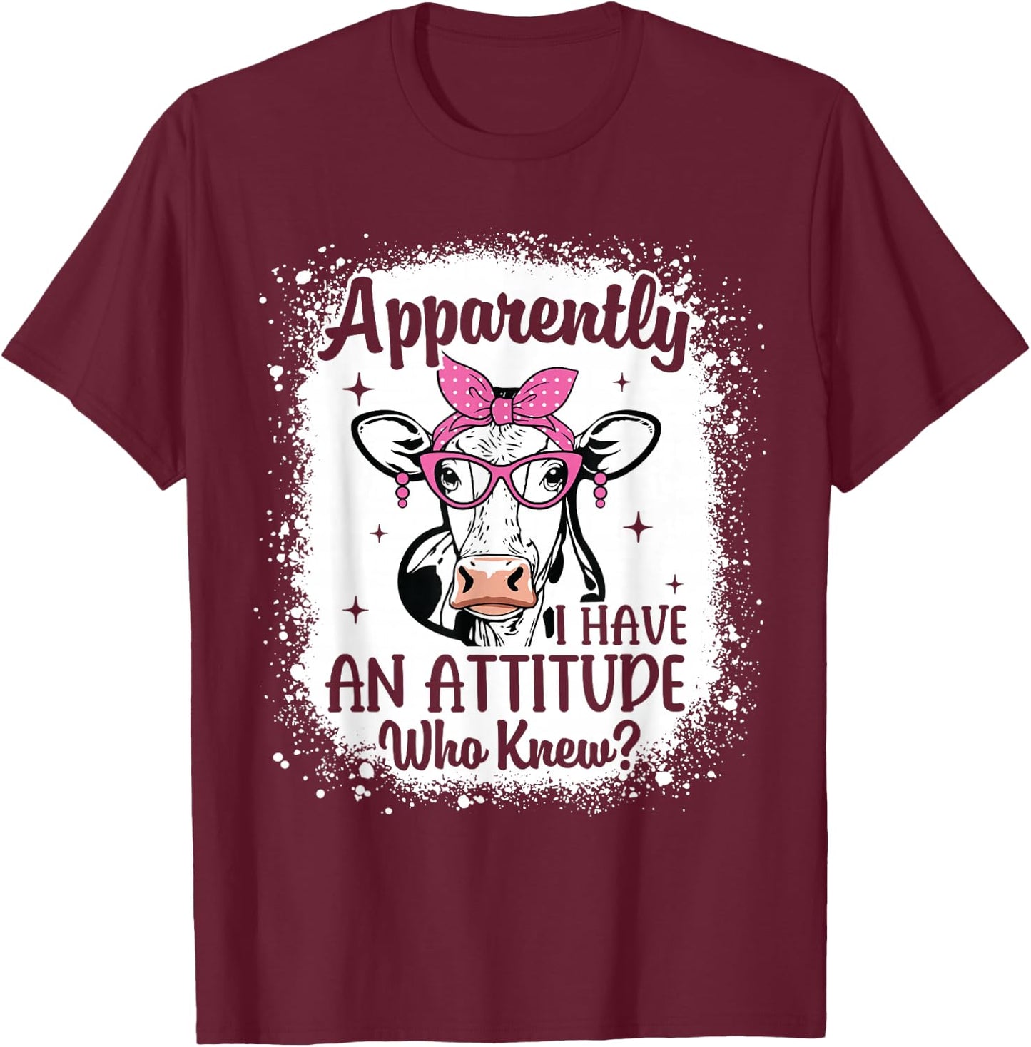 Funny Heifer Cow Sarcasm Cow Print Country Cow Farm Women T-Shirt - T-Shirt | Maroon