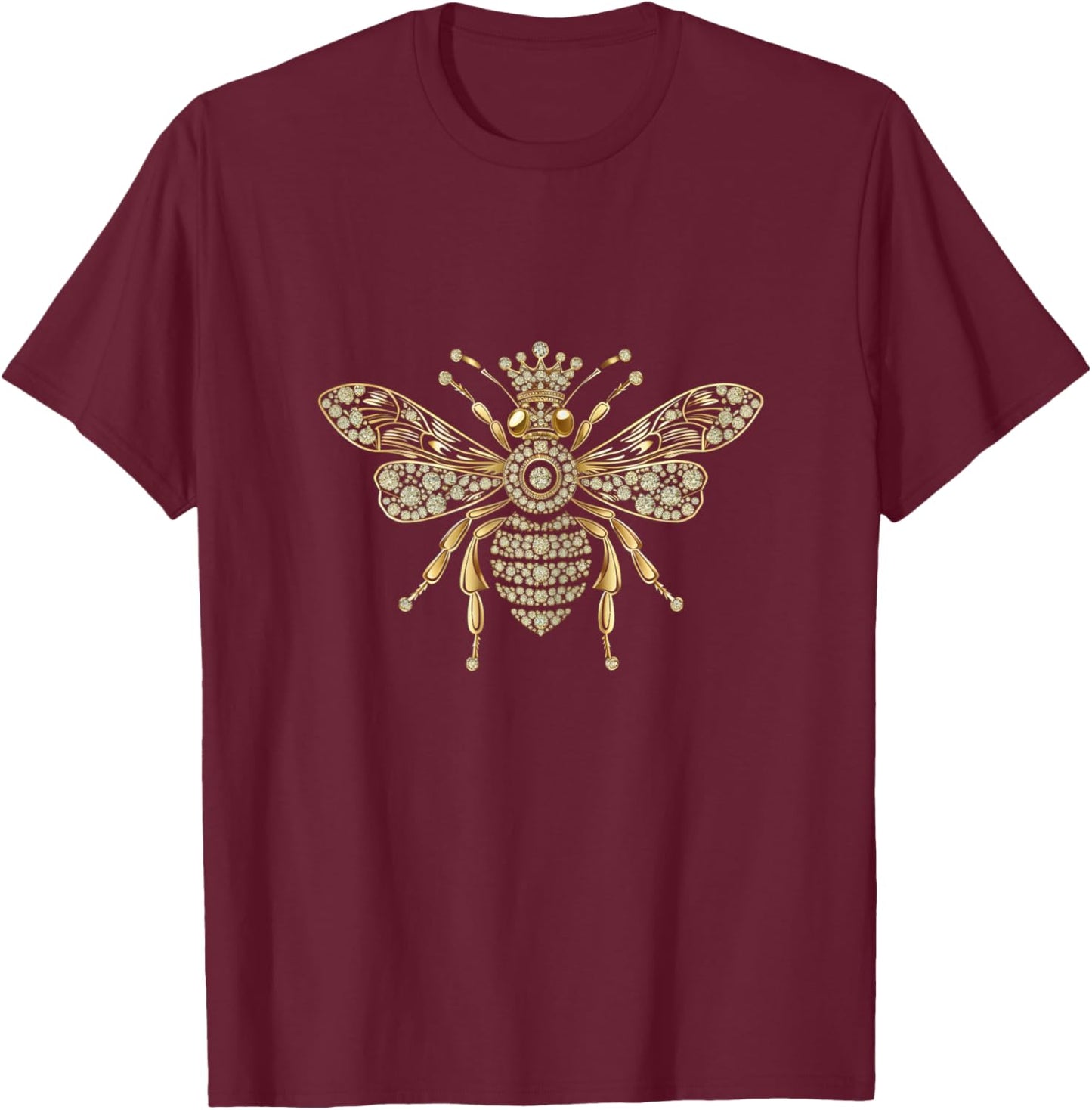 Bee Queen Crown Cute Beekeeping Beekeeper Bee Lover T-Shirt - T-Shirt | Maroon