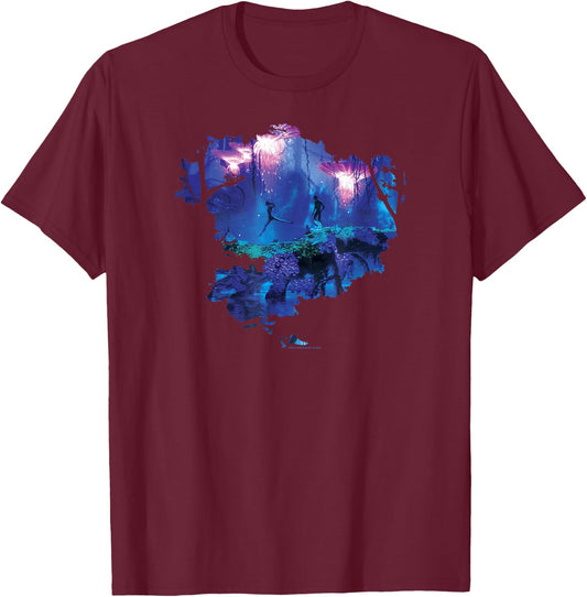 Avatar Pandora Jellyfish Forest Poster T-Shirt - T-Shirt | Maroon