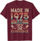 Made in 1975 I'm Not 50th Birthday Experience Vintage Retro T-Shirt - T-Shirt | Maroon