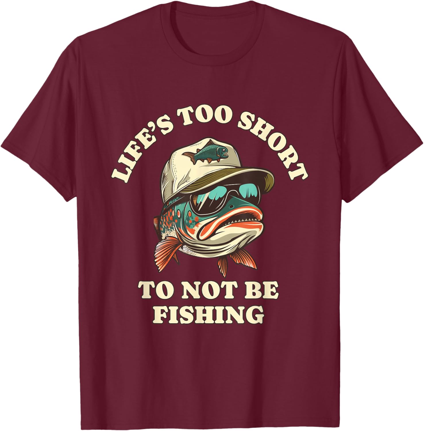 Fishing Fun Chill Trout Fisherman T-Shirt - T-Shirt | Maroon